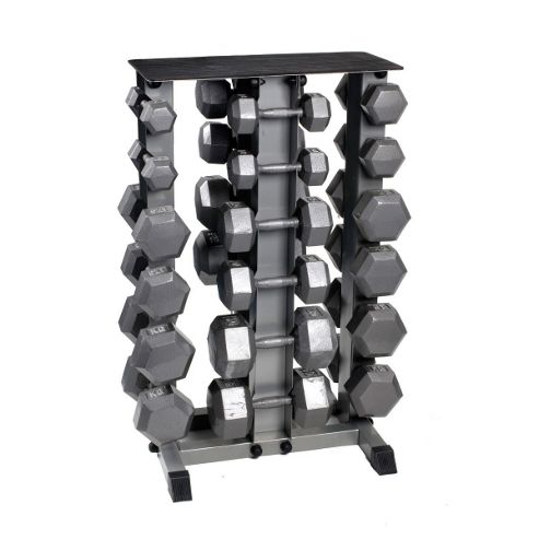 Image of Body Power 5-30kg Hex Dumbbell Set & Rack
