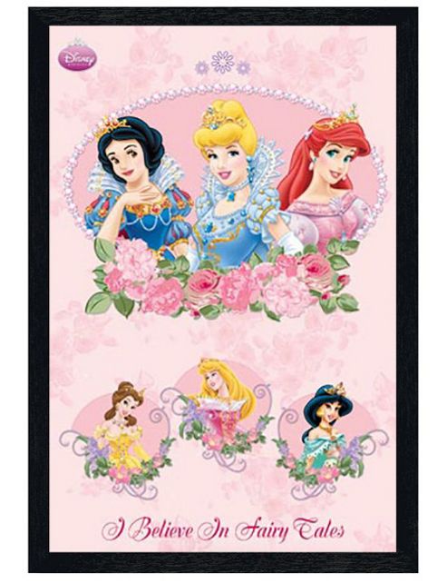 Image of Walt Disney Disney Princesses Black Wooden Framed I Believe Poster