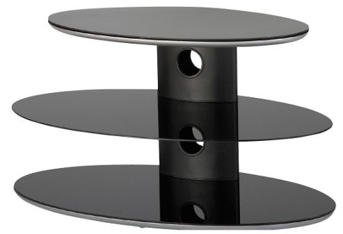 Image of Alphason Gradino Black Oval 3 Shelf Tv Stand For Up To 37 Inch