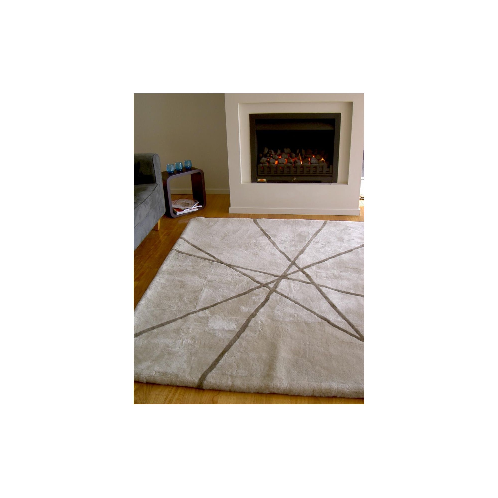 Bowron Sheepskin Shortwool Design Lines Rug - 180cm H x 120cm W x 1cm D at Tesco Direct