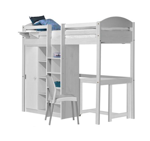 Image of Maximus High Sleeper Set 2 Central Ladder White With White Details