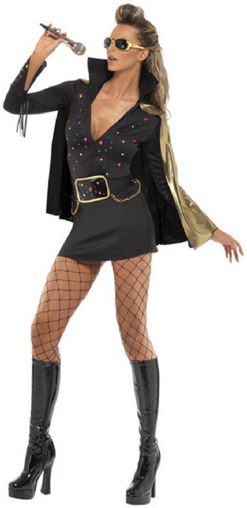 Image of Elvis Viva Las Vegas Black - Adult Costume Size: 12-14