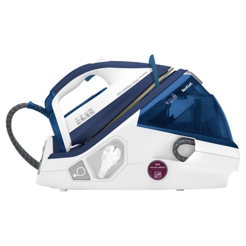 Image of Tefal Gv8960 Palladium Plate Steam Generator Iron - Blue & White