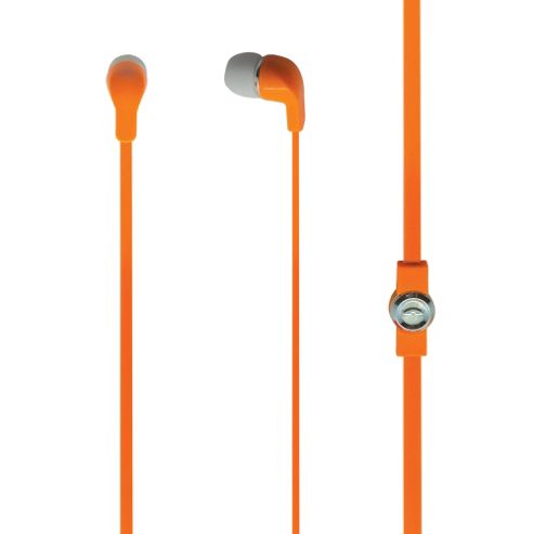 Image of Mitec Style Neon Earphones With Flat Cables Orange