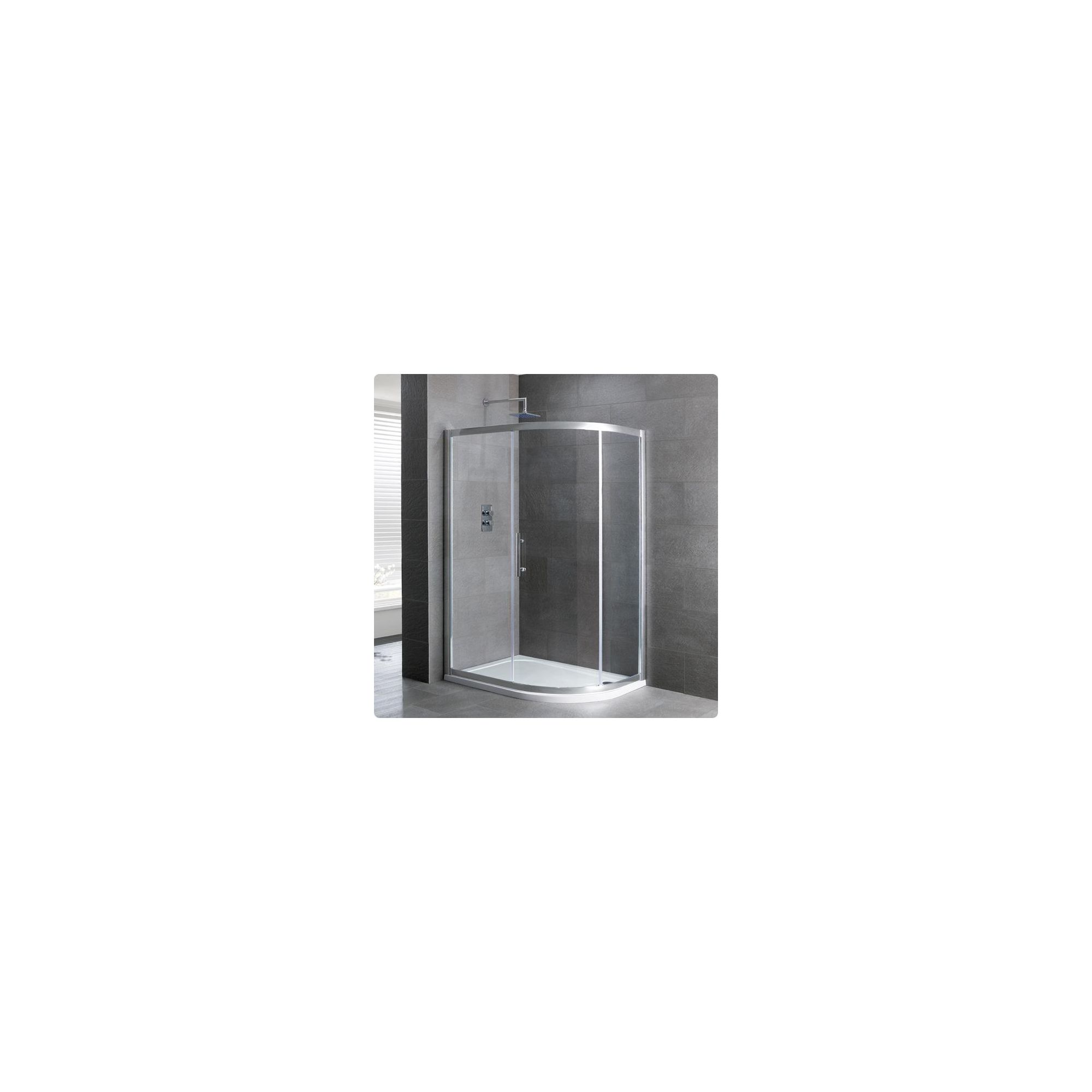 Duchy Select Silver 1 Door Offset Quadrant Shower Enclosure 900mm x 760mm, Standard Tray, 6mm Glass at Tesco Direct