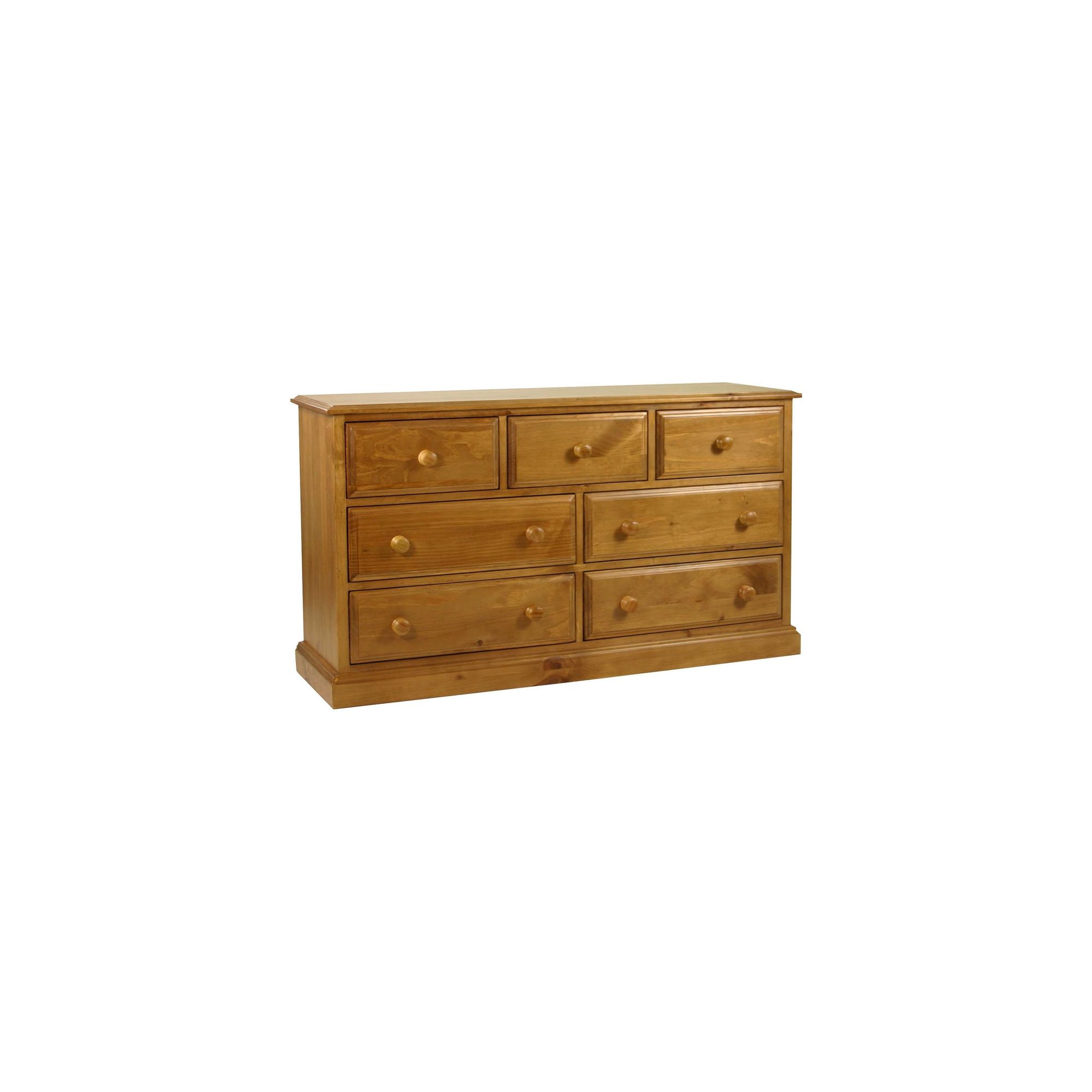 Kelburn Furniture Pine 3 Over 4 Drawer Wide Chest in Antique Wax Lacquer at Tesco Direct