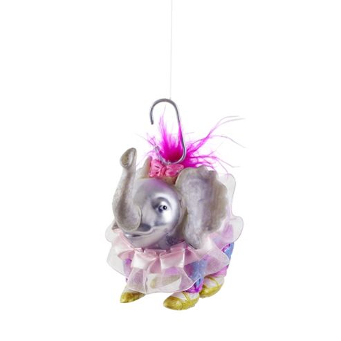 Image of Glass Circus Elephant Christmas Tree Bauble Decoration