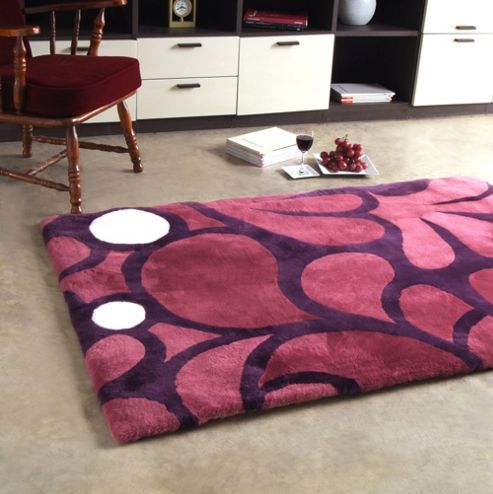 Image of Bowron Sheepskin Shortwool Design Baroque Number 1 Merlot Rug - 240cm H X 65cm W X 1cm D