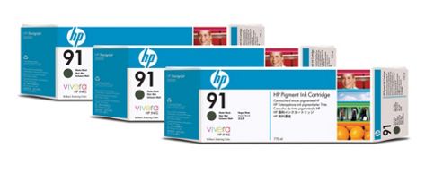 Image of Hp 91 3-pack ink Cartridges - Black
