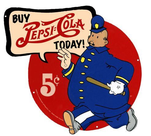 Image of Pepsi-cola Buy Pepsi Cola Today Pepsi Cop Tin Sign