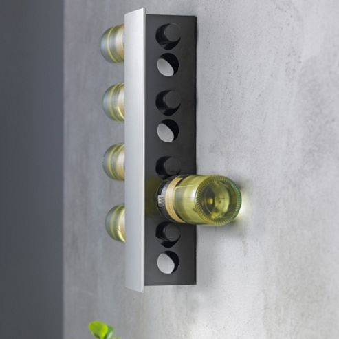 Image of Steel Function Wine And Dine Eight Bottle Wall Mounted Wine Rack