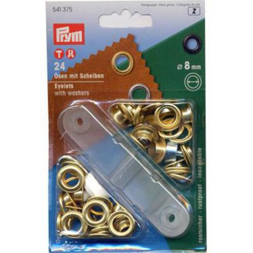 Image of Eyelets+washers 8mm Gilt