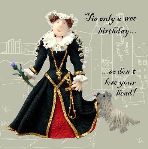 Image of Holy Mackerel Greeting Card - Mary Queen Of Scots Birthday Greetings Card