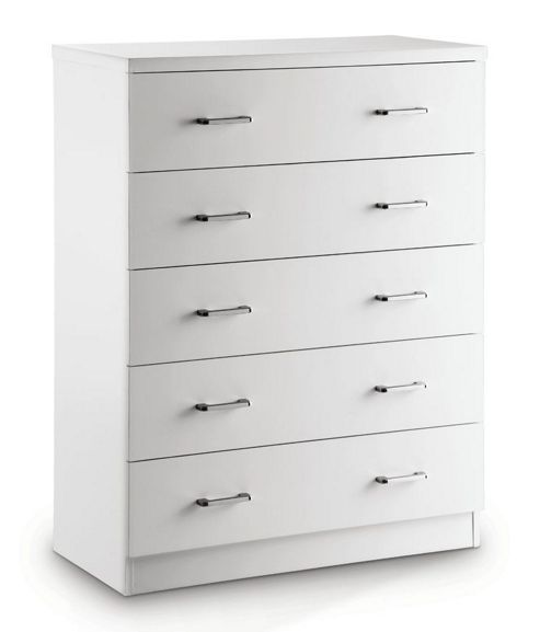 Image of Home Zone Novello 5 Drawer Chest - White