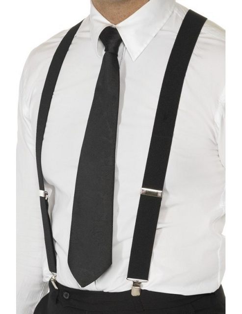 Image of Black Elasticated Braces
