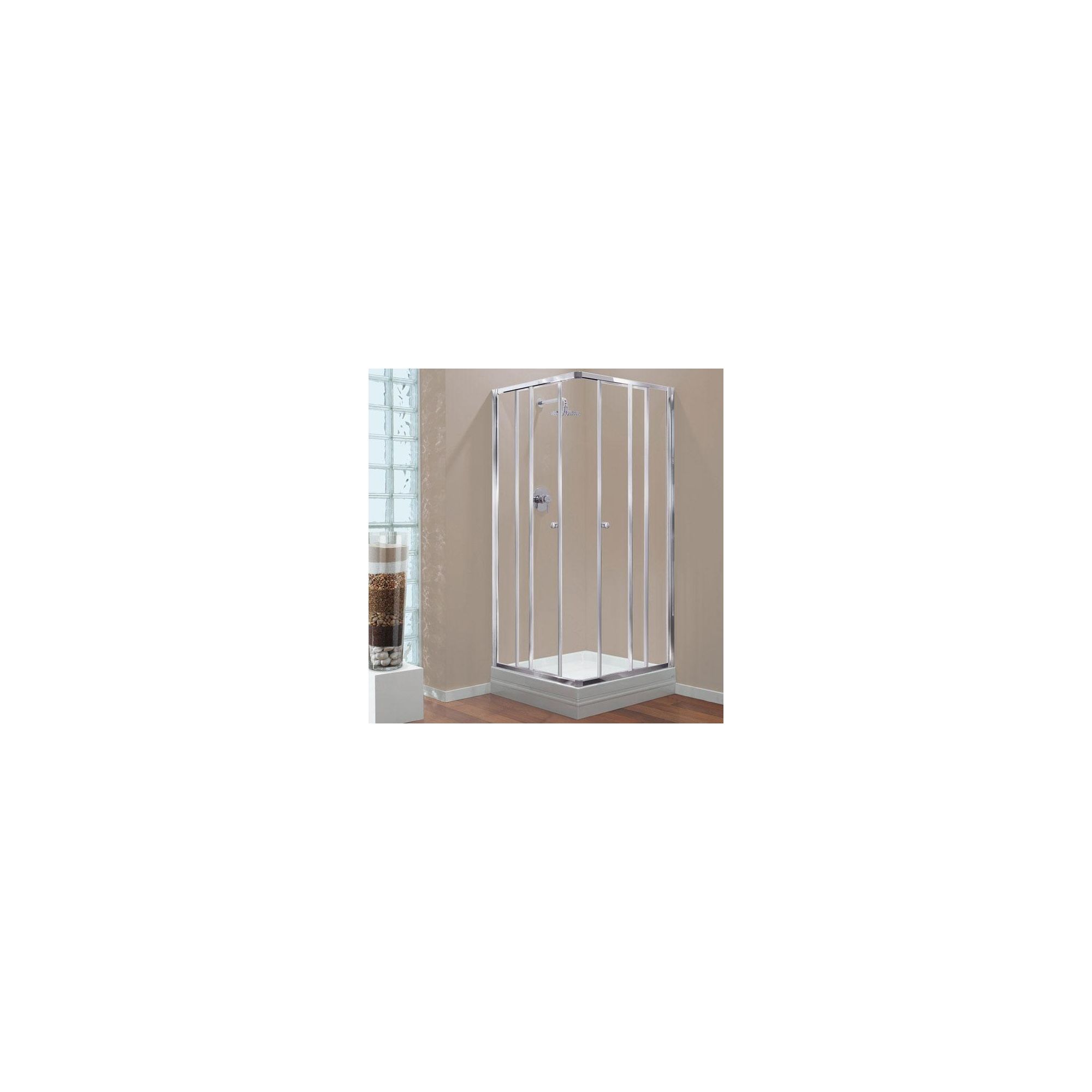 Coram GB Corner Entry Door Shower Enclosure, 900mm x 900mm, Standard Tray, 4mm Glass, Chrome Frame at Tesco Direct