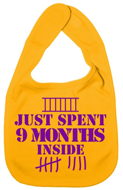 Image of Dirty Fingers Just Spent 9 Months Inside Baby Bib Yellow