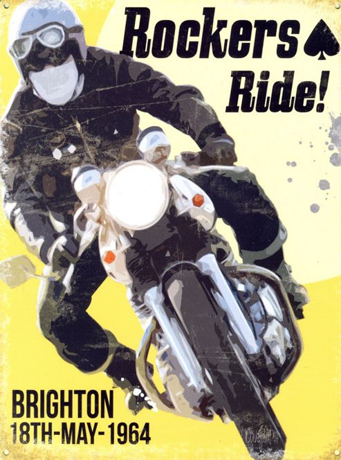 Image of Rockers Ride Brighton 1964 Tin Sign
