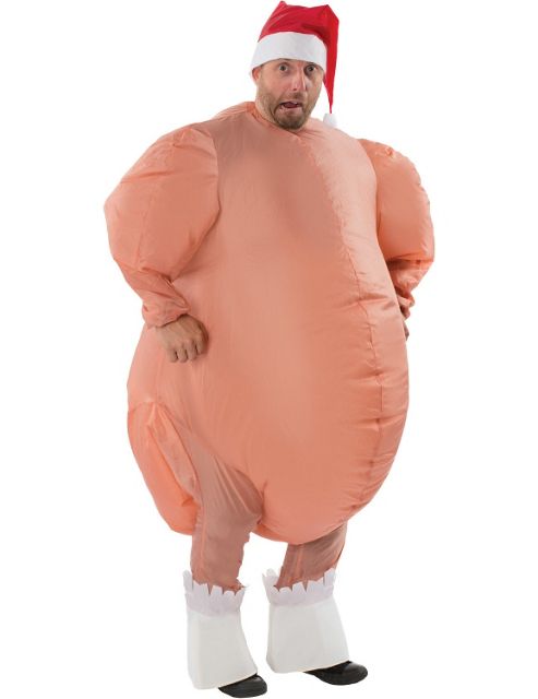 Image of Adult Inflatable Christmas Roast Turkey Costume