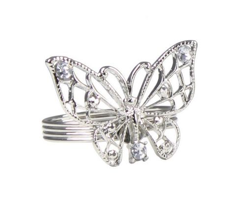 Image of Cimc Home Butterfly 4 Piece Napkin Ring Set