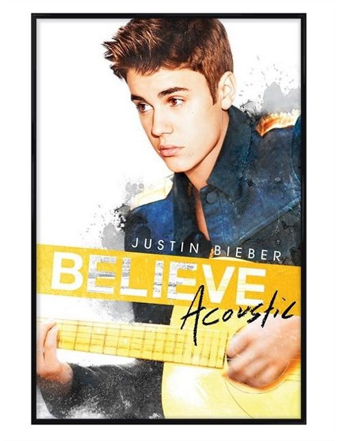Image of Justin Bieber Gloss Black Framed Acoustic Poster