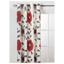 Tesco Sophia Eyelet Lined Curtain 64X90 Red