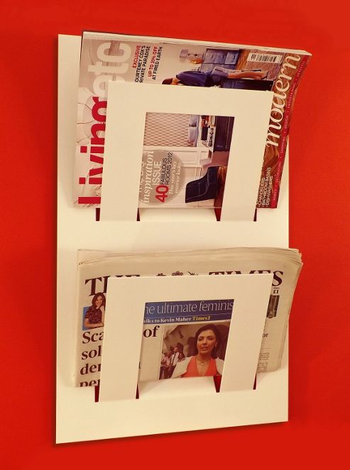 Image of The Metal House Double Tier Magazine Rack - White