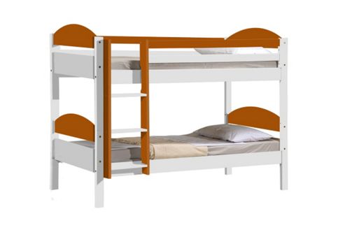 Image of Maximus Bunk Bed 3ft White With Orange Details