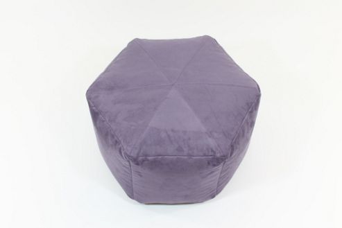 Image of Kaikoo Moroccan Faux Suede Small Pouffe, Lilac