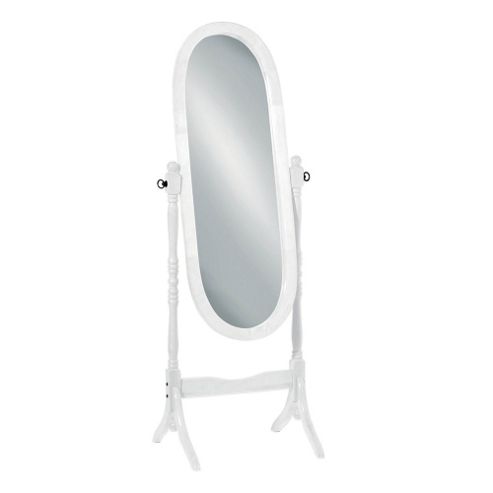 Image of Cheval - Oval Free Standing Adjustable Dressing Mirror - White