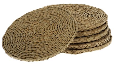 Image of Wicker Valley Round Rush Table Mat (set Of 6) - 12"