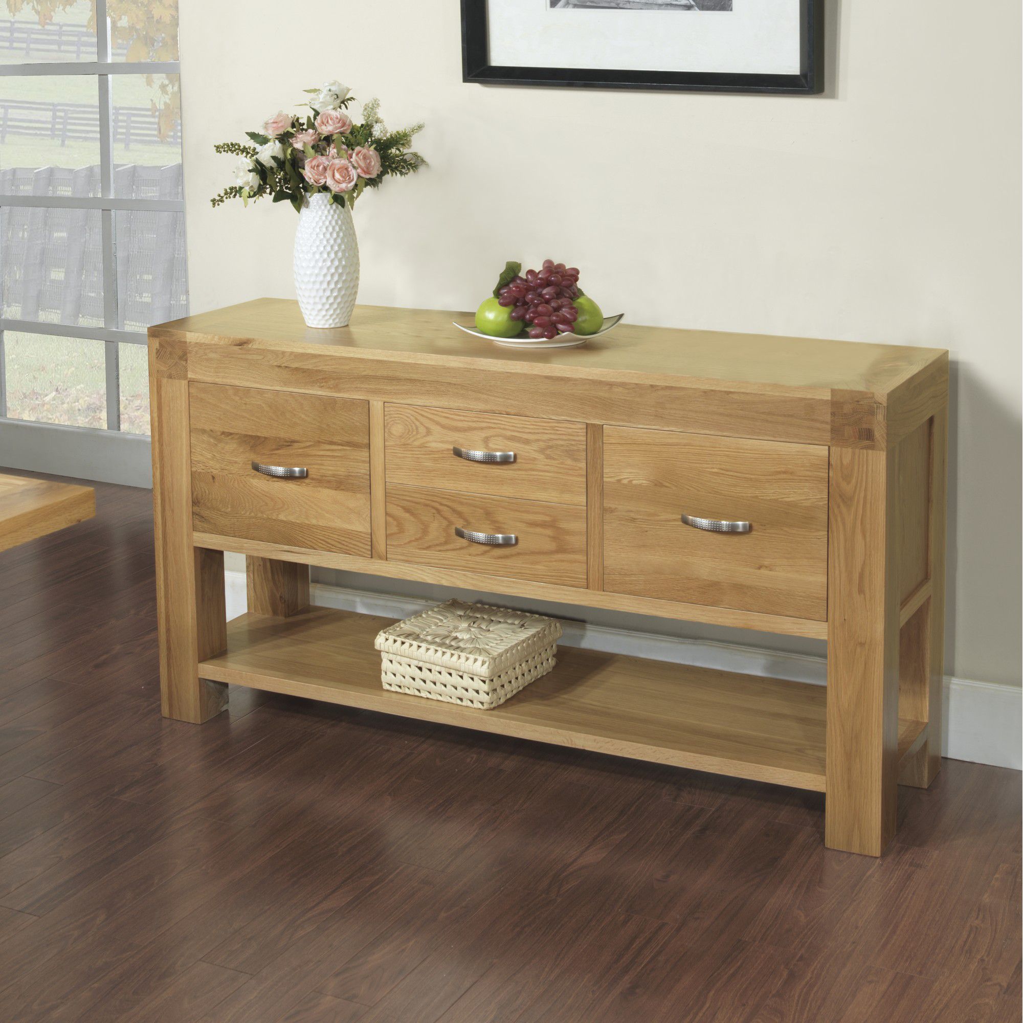 Hawkshead Rustic Oak Blonde Hall Table at Tescos Direct