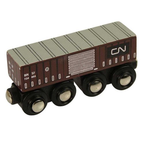 Image of Bigjigs Wooden Railway Cn Goods Wagon Train