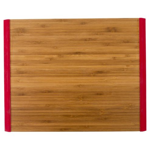 Image of Tesco Bamboo And Silicone Chopping Board, Red