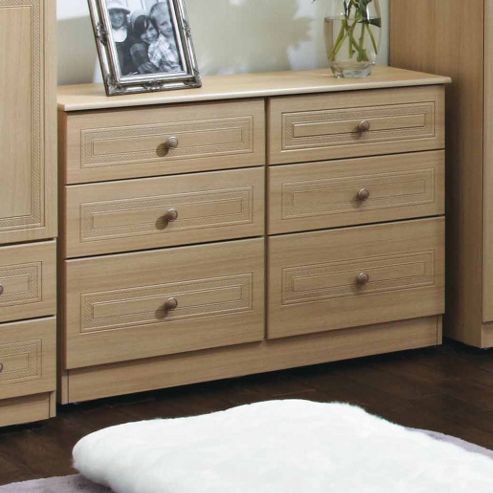 Image of Welcome Furniture Corrib 6 Drawer Midi Chest - Light Oak