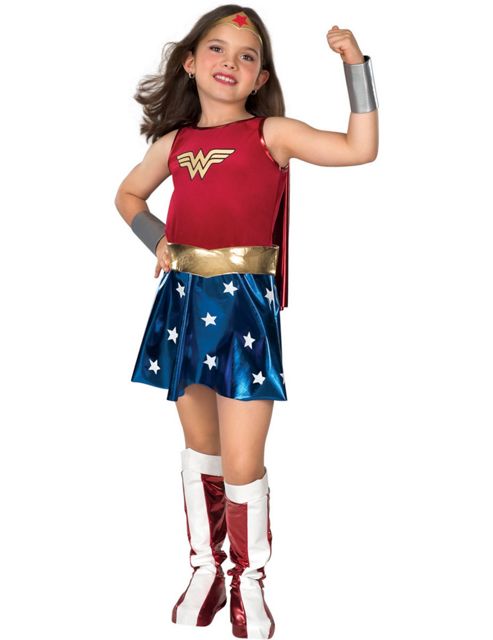 Image of Child Deluxe Wonder Woman Super Hero Costume Medium