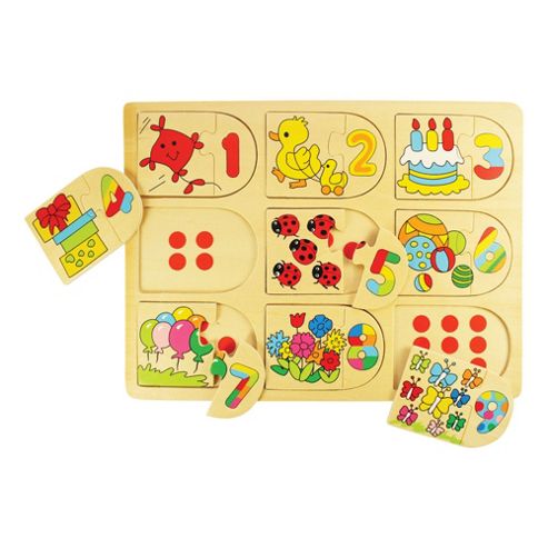 Image of Bigjigs Toys Bj535 Picture And Number Matching Puzzle