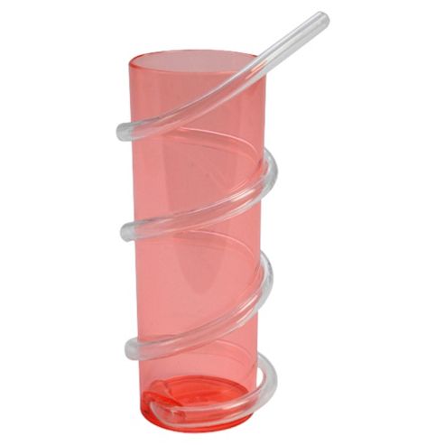Image of Tesco Picnic Straw Glass Pink