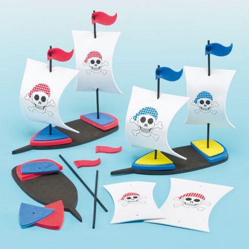 Image of 3d Pirate Ship Kits - Pack Of 2 Boys Craft Foam