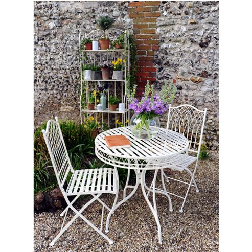 Image of Cream Wrought Iron Bistro Set