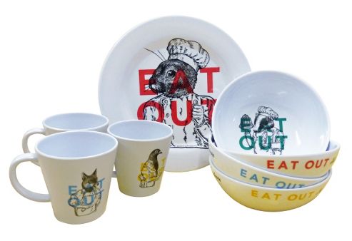 Image of Eat Out 16 Piece Melamine Set (4 Person)