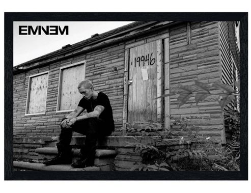 Image of Black Wooden Framed Eminem Marshall Mathers Lp 2 Poster