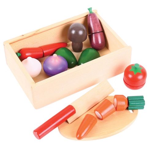 Image of Bigjigs Toys Bj748 Wooden Play Food Cutting Vegetables