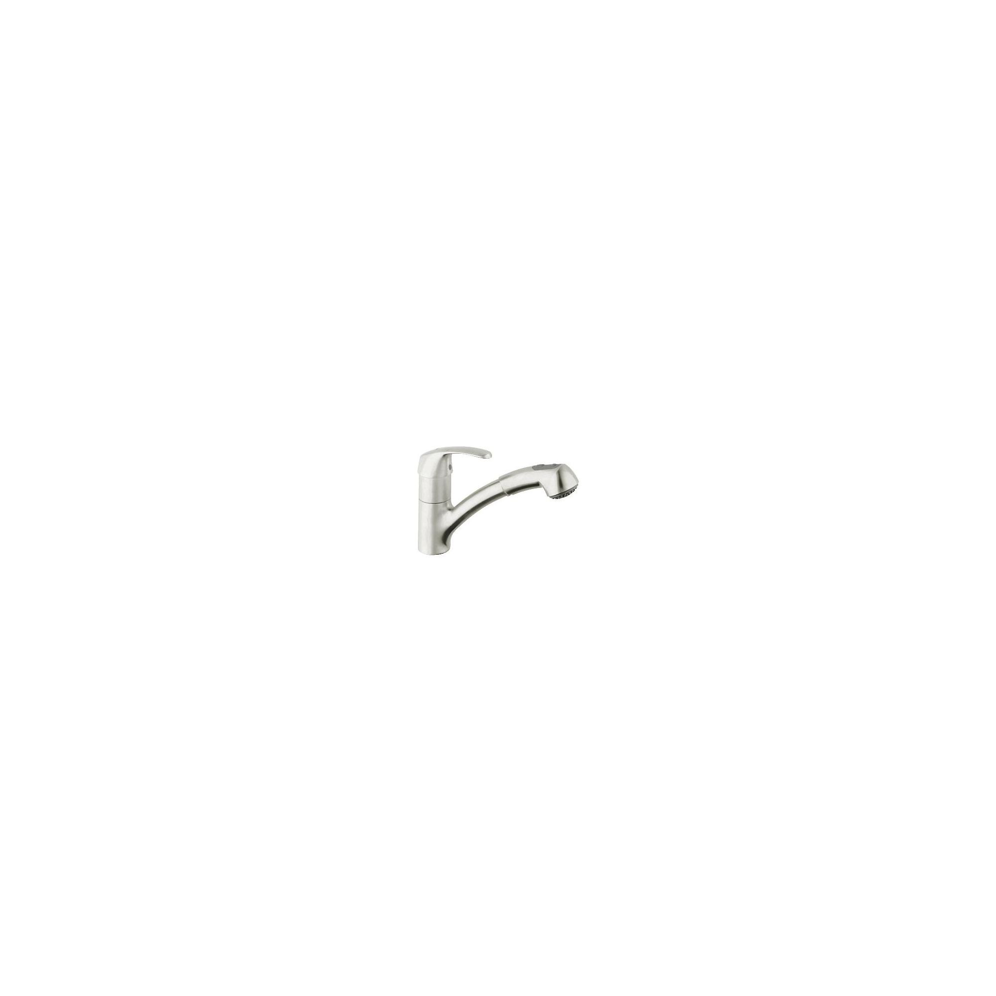 Grohe Alira Mono Sink Mixer Tap, Pull-Out Spray, Single Handle, RealSteel at Tesco Direct