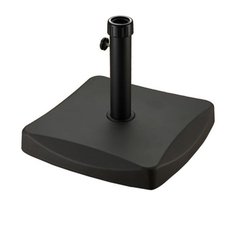 Image of 25kg Black Square Parasol Base - Polycrete - 38 - 48mm Pole 48cm ----- X 6cm