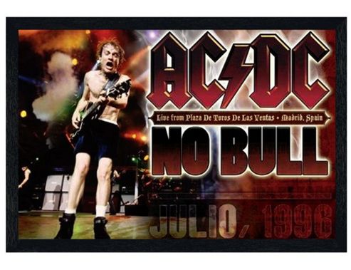 Image of Ac/dc Black Wooden Framed No Bull Poster