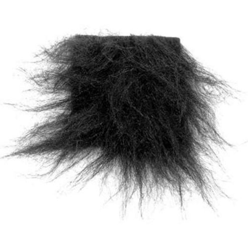 Image of Fur Fabric Long Hair Black