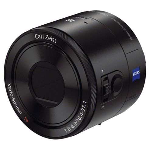 Image of Sony Qx100 Smart Lens Digital Camera, Black, 20.2mp, 3.6x Optical Zoom, Iphone/android Smartphones, wi-fi