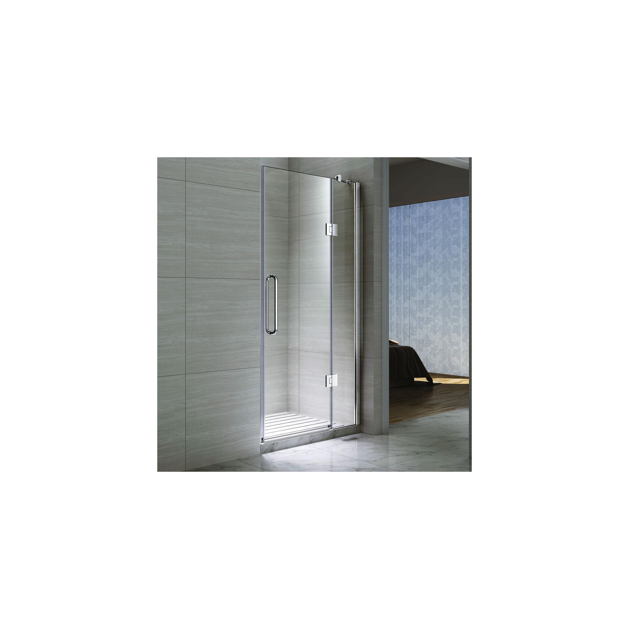 Desire Ten Inline Hinged Shower Door, 1200mm Wide, Semi-Frameless, 10mm Glass at Tesco Direct