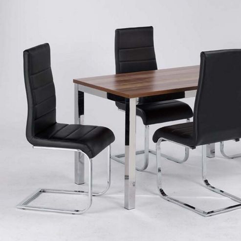 Image of Home Zone Evolve Faux Leather Dining Chair In Black (set Of 2)